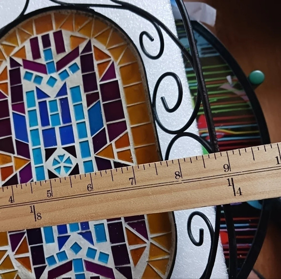 Vtg southwestern design mosaic metal serving tray multicolor - Picture 6 of 6